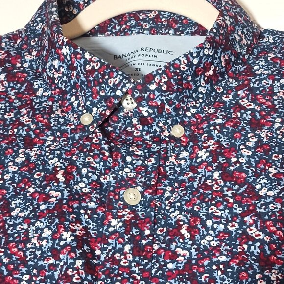 Banana Republic Men's Lux Poplin Cotton Button-up Shirt Untucked Slim Fit XL - Picture 3 of 12